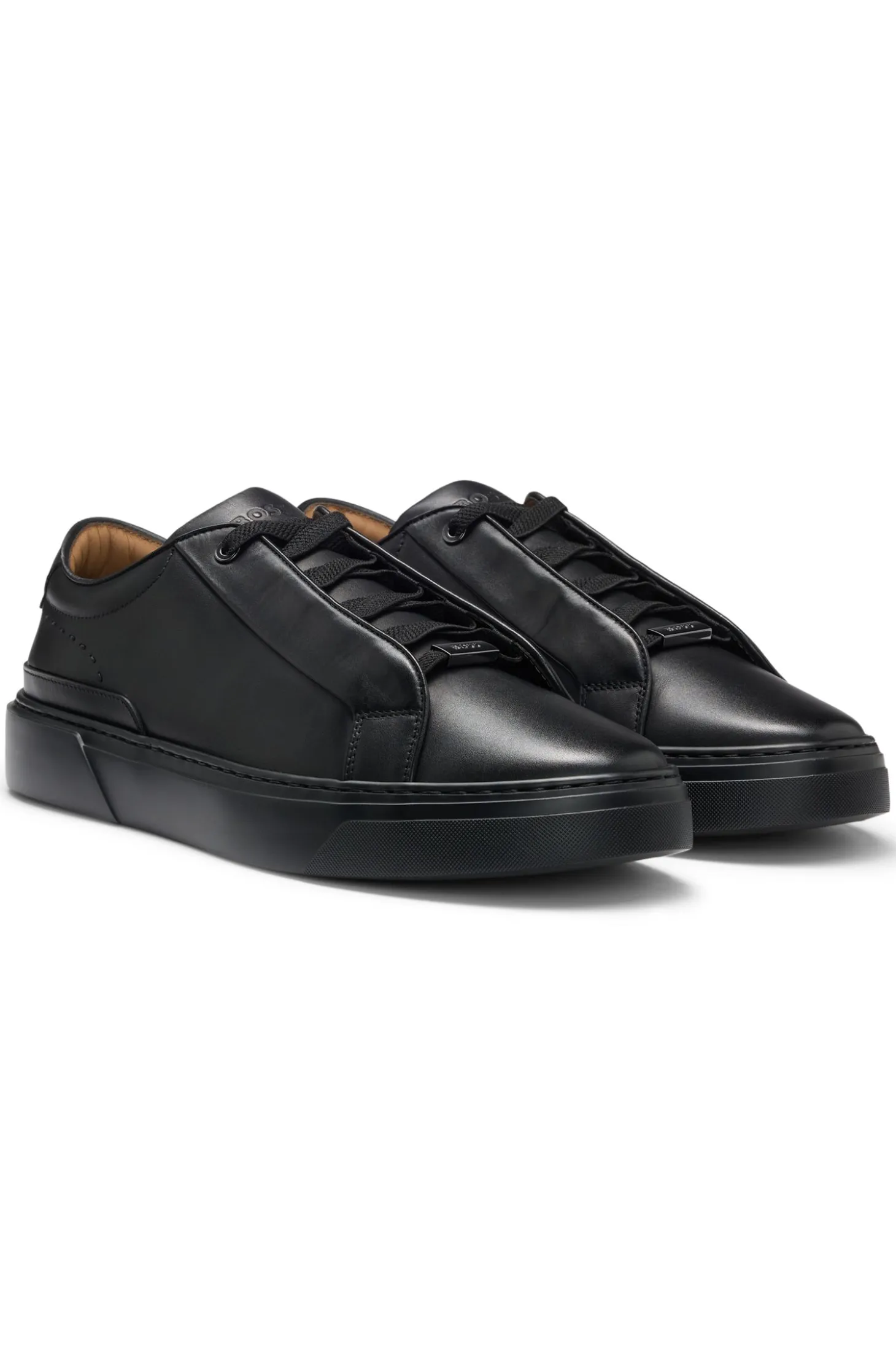 Gary trainers in brushed leather with elastic laces