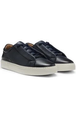 Gary trainers in brushed leather with elastic laces