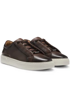 Gary trainers in brushed leather with elastic laces