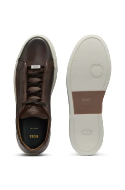 Gary trainers in brushed leather with elastic laces