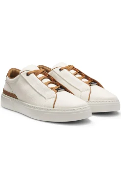 Gary trainers with canvas uppers and leather trims