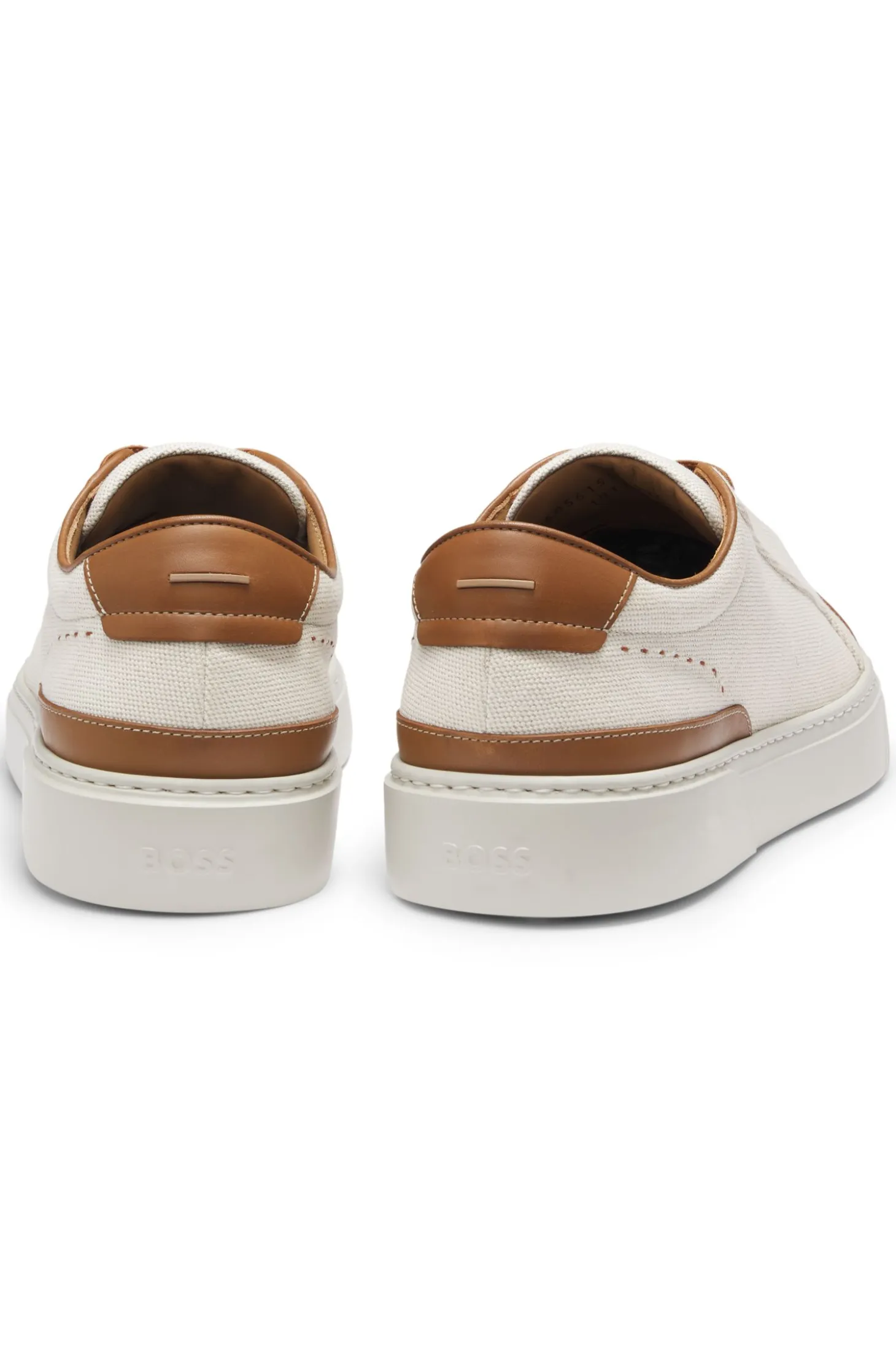 Gary trainers with canvas uppers and leather trims