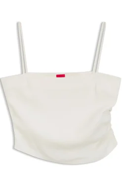 Gathered bandeau top with straps