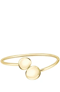 Gold-tone bangle with pebble-style nuggets