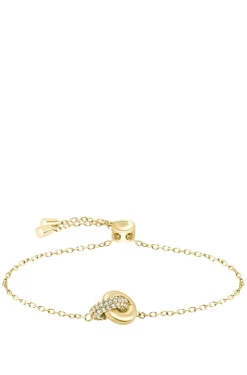 Gold-tone bracelet with intertwined rings