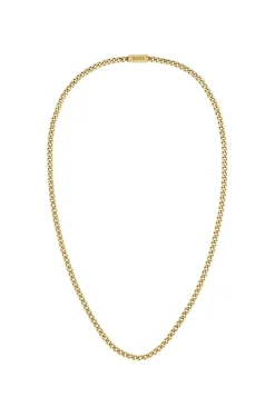 Gold-tone chain necklace with branded magnetic closure