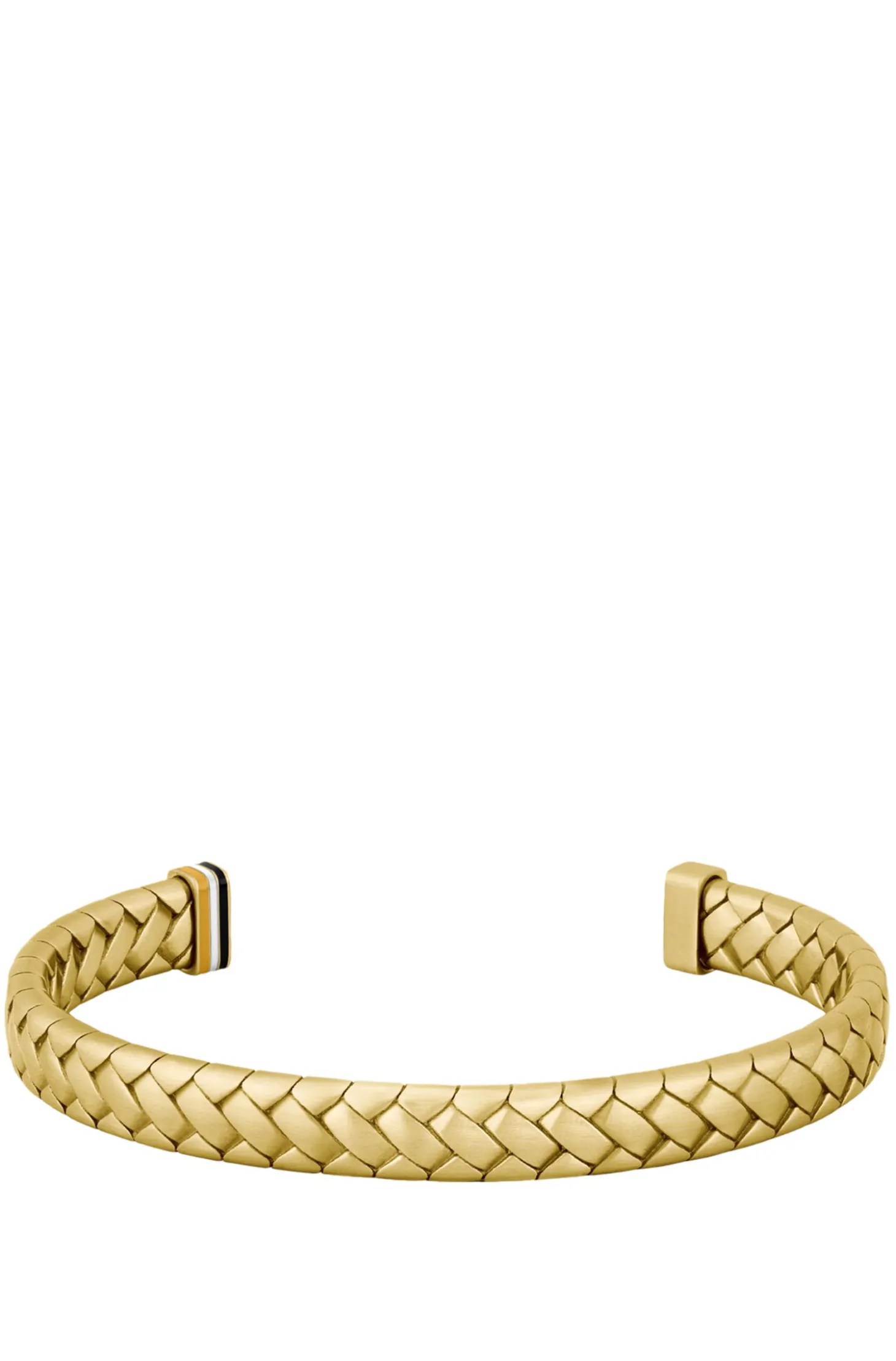 Gold-tone cuff with herringbone pattern