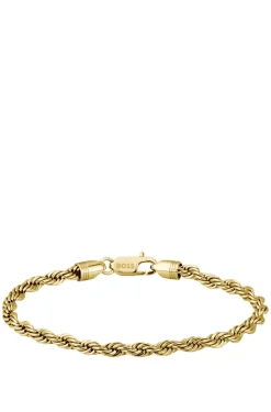 Gold-tone cuff with rope-style chain
