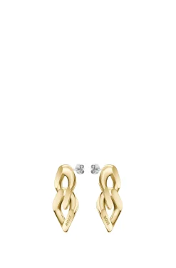 Gold-tone earrings with angled links