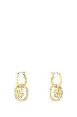 Gold-tone earrings with Double B monogram charm