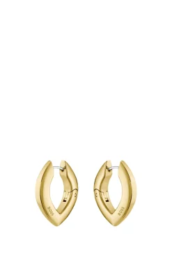 Gold-tone earrings with petal shape