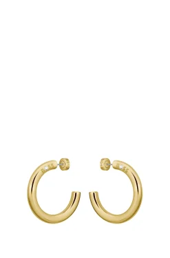 Gold-tone hoop earrings with logo detail