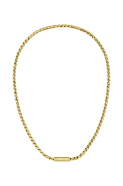 Gold-tone necklace with braided chain