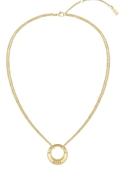 Gold-tone necklace with branded pendant