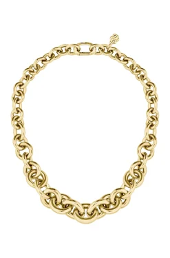 Gold-tone necklace with circle and oval links
