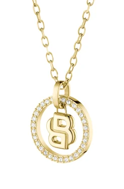 Gold-tone necklace with Double B monogram pendant