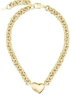 Gold-tone necklace with heart charm