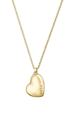 Gold-tone necklace with heart-shaped pendant