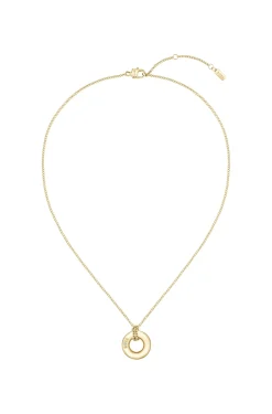 Gold-tone necklace with logo hoop
