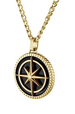 Gold-tone necklace with medallion pendant