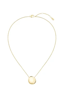 Gold-tone necklace with pebble-style pendant