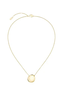 Gold-tone necklace with pebble-style pendant