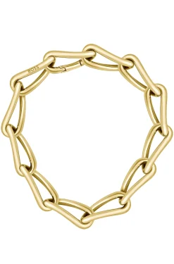 Gold-tone necklace with twisted tubular links