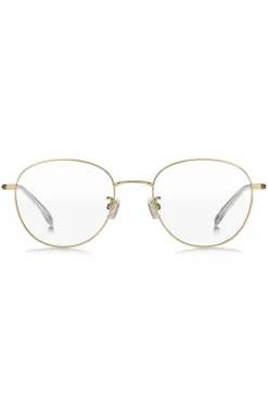 Gold-tone optical frames with tubular temples