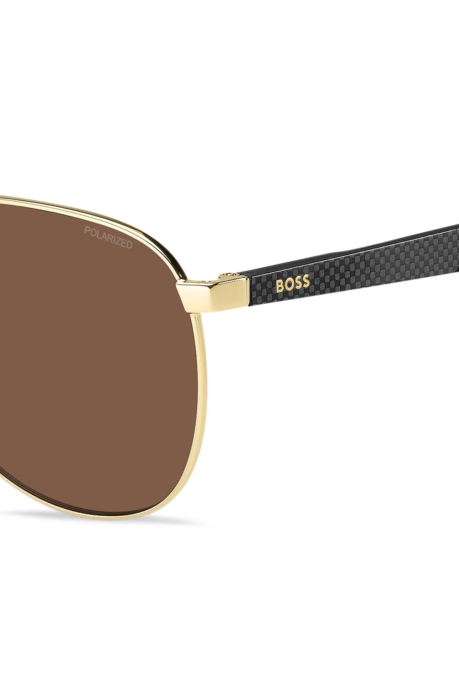 Gold-tone sunglasses with patterned temples