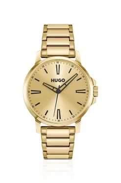 Gold-tone watch with tonal dial and bracelet