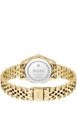 Graceful green-dial watch with crystal-set bezel