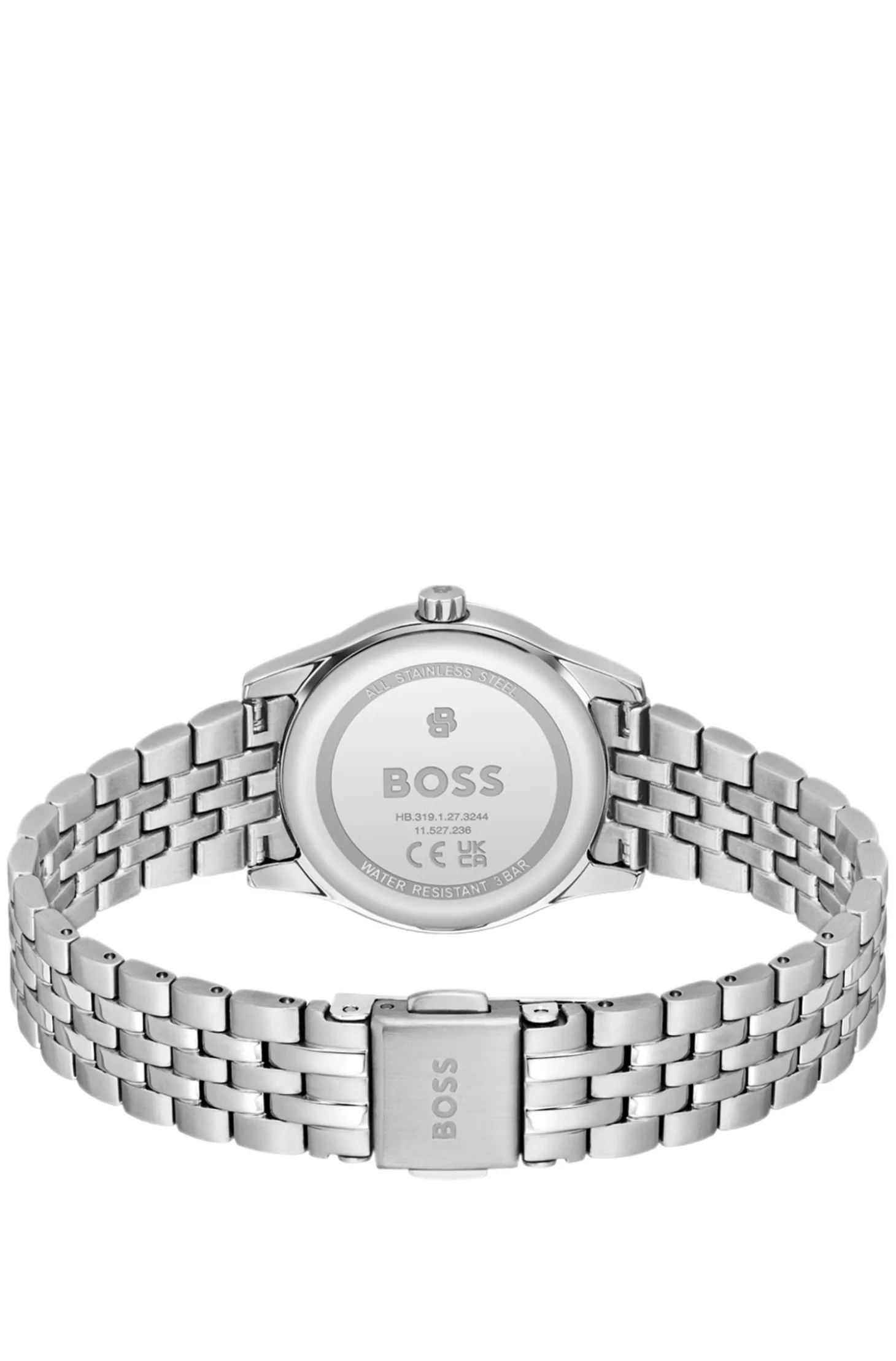 Graceful silver-tone watch with sunburst-patterned dial