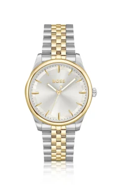 GRACEFUL Two-tone watch with mother-of-pearl inlay