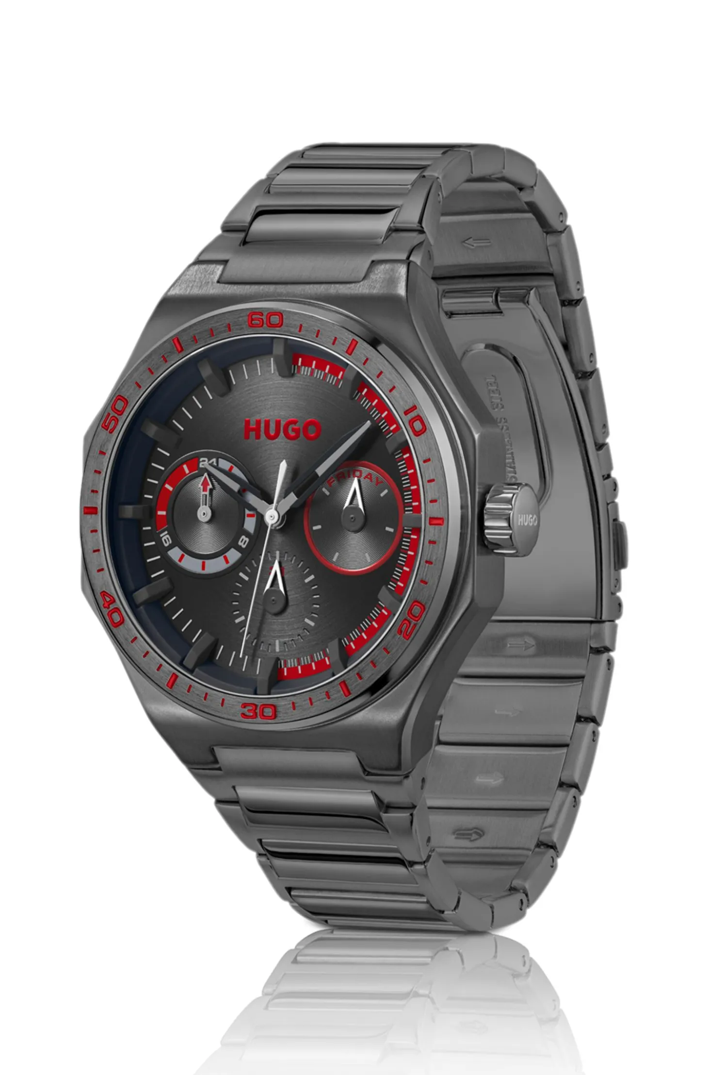 #GRAIL SPORT Black-plated watch with tonal dial