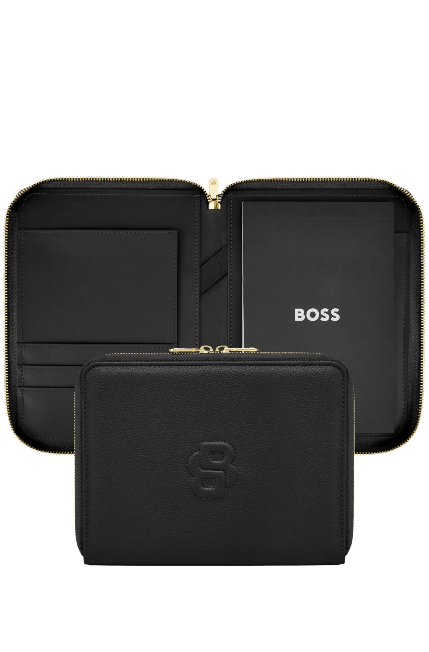 Grained black A5 conference folder with Double B monogram