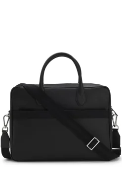 Grained document case with logo lettering