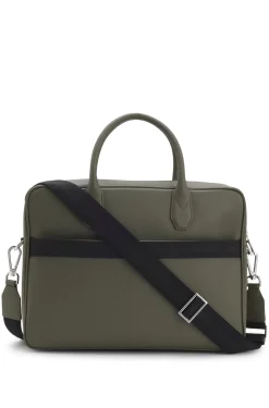 Grained document case with logo lettering