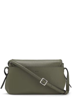 Grained faux-leather crossbody bag with Double B monogram