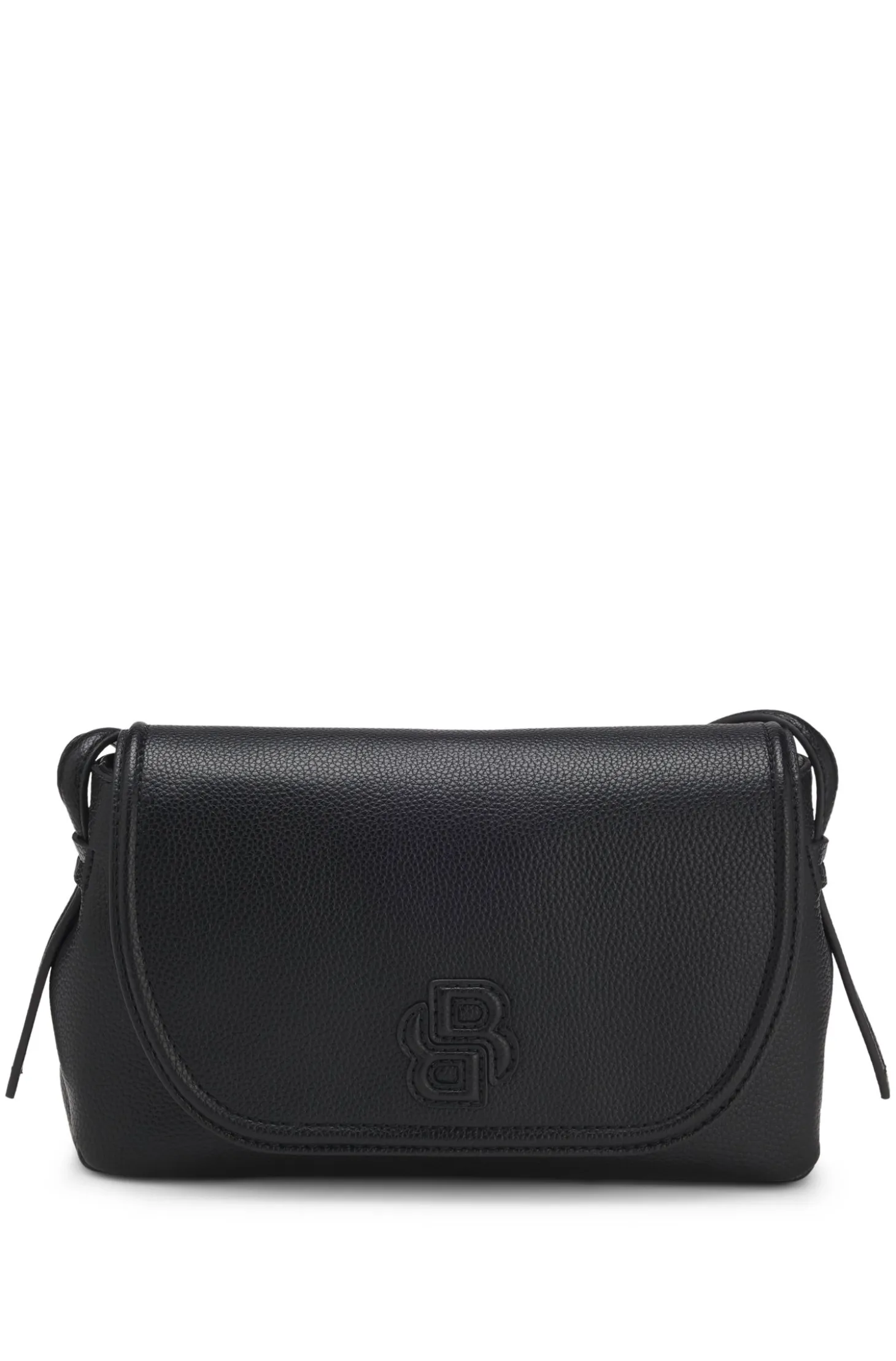 Grained faux-leather crossbody bag with Double B monogram