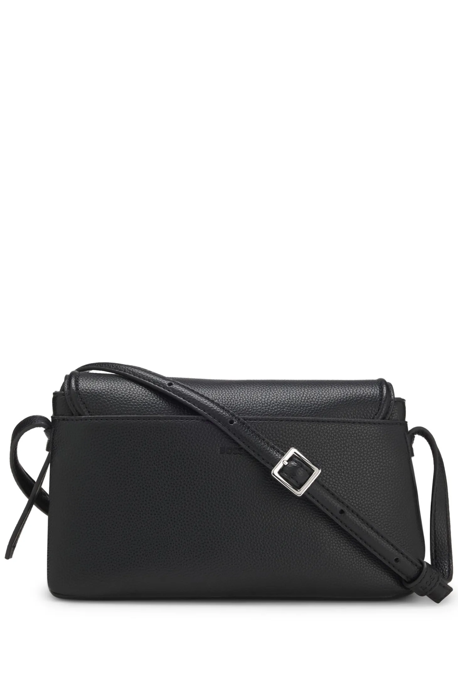 Grained faux-leather crossbody bag with Double B monogram