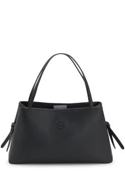 Grained faux-leather tote bag with Double B monogram
