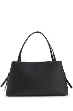 Grained faux-leather tote bag with Double B monogram