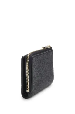 Grained faux-leather wallet with logo lettering