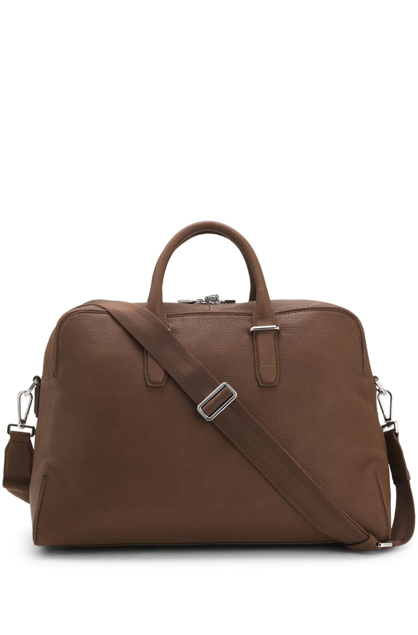 Grained-leather holdall with embossed logo