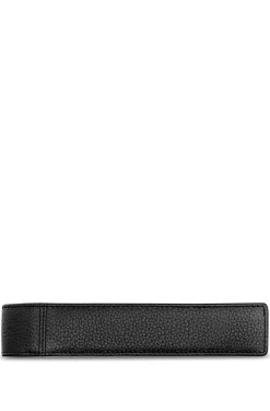 Grained-leather pen pouch in black