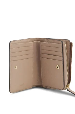 Grained-leather wallet with metallic logo lettering