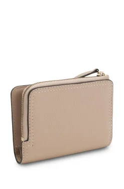 Grained-leather wallet with metallic logo lettering
