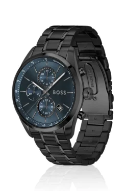 Grand Prix 44 chronograph watch with blue dial