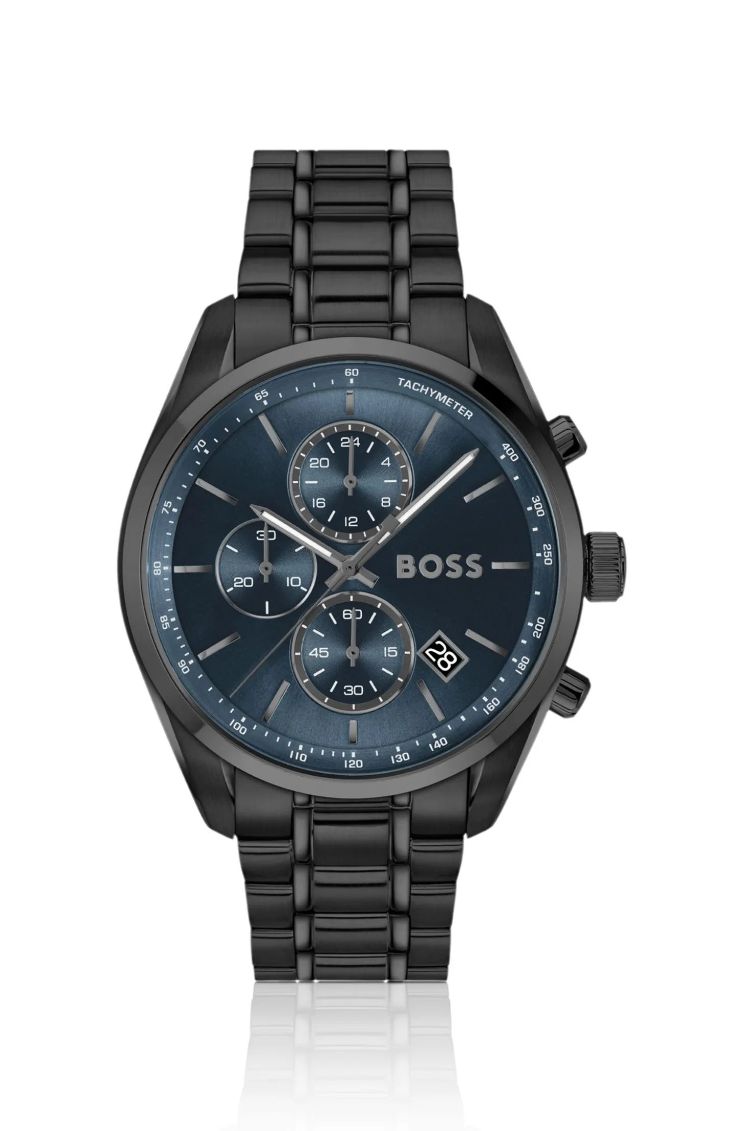 Grand Prix 44 chronograph watch with blue dial