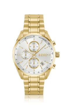 GRAND PRIX 40 Gold-tone watch with silver-white dial